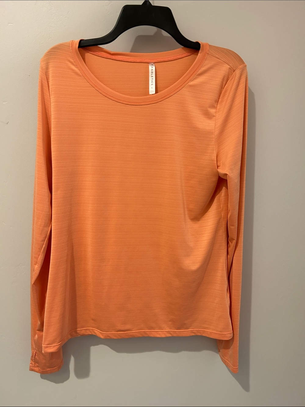 Fabletics Long-Sleeve Crew Neck Top in Peach